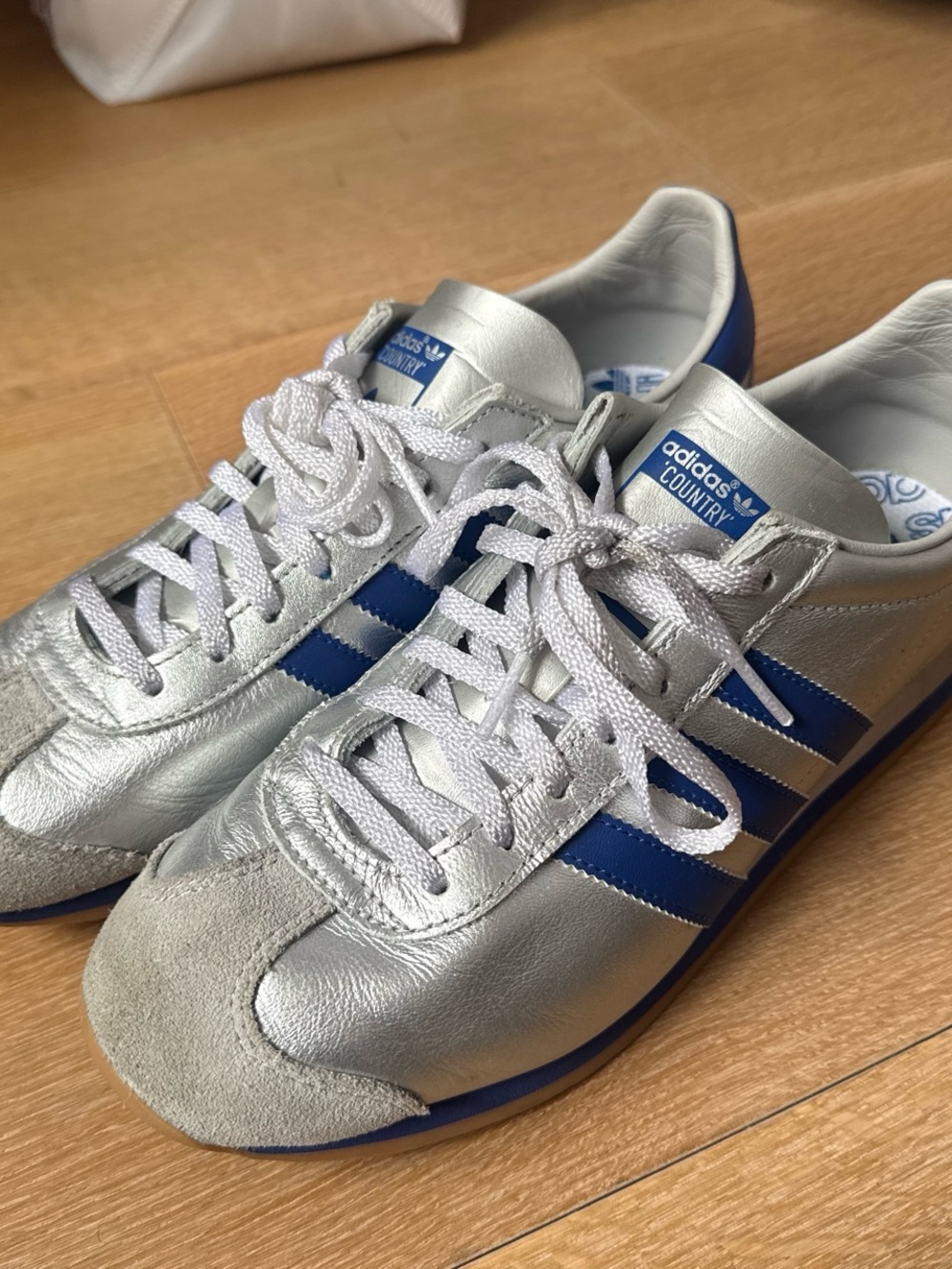 adidas Silver and Blue Men’s Country Sneakers